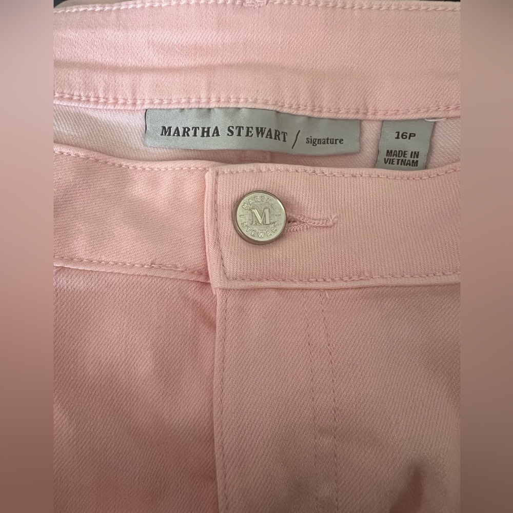 MARTHA STEWART • SIGNATURE PETITE • ROLLED HEM ANKLE JEAN • PINK • SZ 16 P • NWT - Picture 10 of 11
